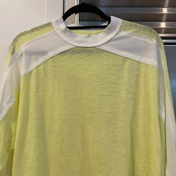 Free People All About It XS Yellow and White Long Sleeve T-shirt - Picture 4 of 8